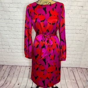 Tory Burch dress, size 6 in hot pink, red and black.